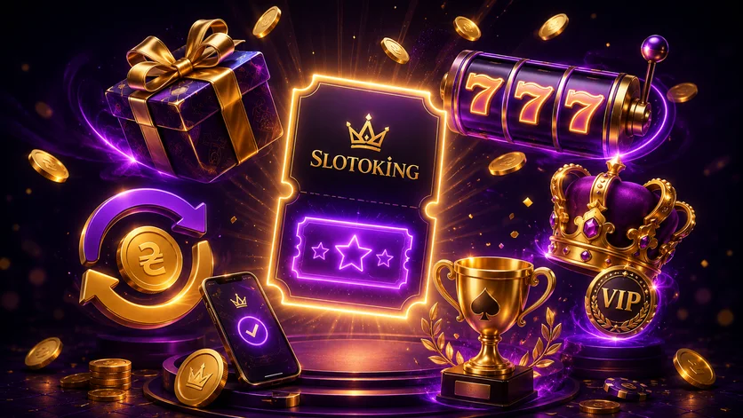 A Slotoking promo code: a coupon, a gift and casino bonus symbols